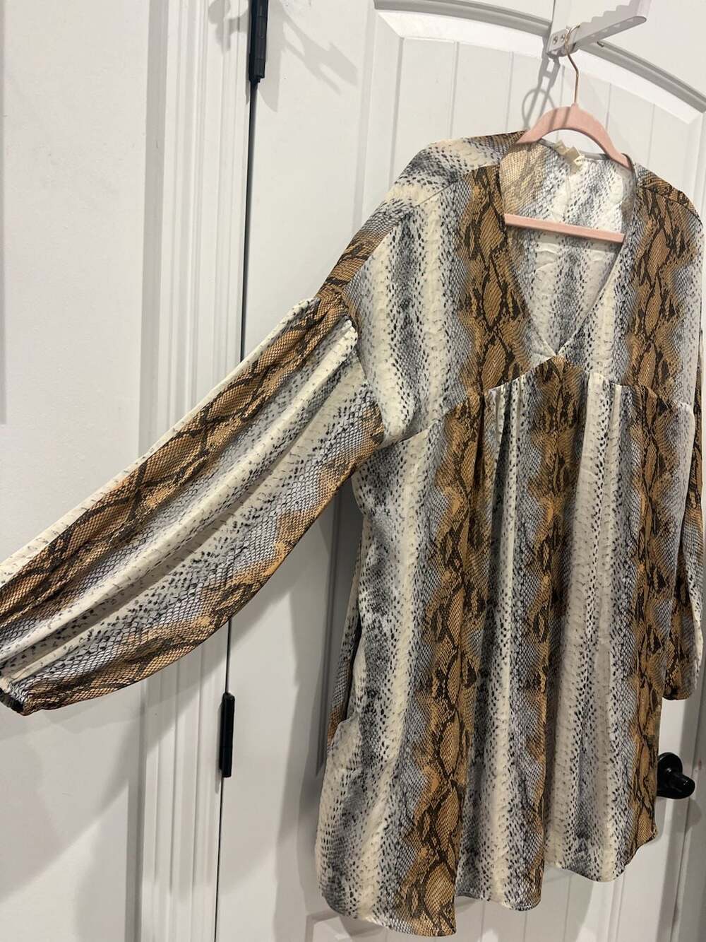 Entro Python Print Babydoll Dress - Picture 3 of 6